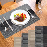 Set van 6 placemats, 30 x 45 cm, antislip, afwasbaar, gemaakt van pvc, hittebestendig, kwetsbaar en wasbaar, voor keuken en eetttafel