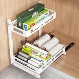 Kruidenrek, werkbladen, verstelbare organizer met schuiflade, onder wastafel, robuust metalen organisatierek