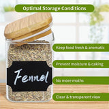 Voorraaddozen van glas, set van 10, 220 ml, kruidenpotjes, rechthoekig, houten deksel, voorraadpotten, glazen potten met deksel, klein, stapelbare opbergpotten, keuken voor specerijen, thee, suiker