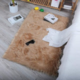 Imitatie lamsvacht schapenvacht tapijt, Kunstbont in superzacht imitatievacht tapijt voor slaapkamer vloer woonkamer woondecoratie tapijt bedmat bankmat (bruin, 60 x 90 cm)