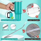 Thermomok met rietje Drinkbeker met deksel en handvat 1,1 L Coffee to Go Vacuüm geïsoleerde autobeker met lekvrij deksel Stroborstels BPA-vrije cadeaus Dames Heren