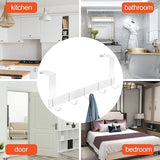 Deurkapstok met 5 haken, kapstokken voor deur zonder boren, deurhaken voor keuken, badkamer, woonkamer en hal (wit)