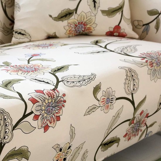 Bankovertrek voor 1/2/3/4-zitsbank, stretch, zacht, elastisch, kleurecht, bloemenpatroon