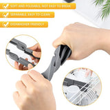 4 x siliconen pannenonderzetters, hittebestendige pannenonderzetters, opvouwbaar met ovenhandschoenen, pannenlap, hittebescherming, hete pannenlap, onderzetter voor potten, hete pannen schalen, zwart