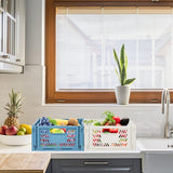 Set van 4 plastic opbergkisten, rekmanden, opvouwbare opbergdozen, opbergmand, keuken, lade-inzetstukken, stapelbare opbergdozen, transportdozen, kastcontainers, kubussen, thuis, kantoor, slaapkamer, keuken