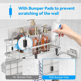 Doucheplank zonder boren, 3 stuks roestvrijstalen douchemand met 4 + 5 haken, grote capaciteit, doucherek voor badkamer, wasruimte, toilet, keuken, douche (zilver)