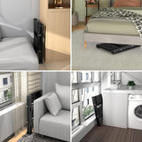 Trapladder, 2 treden inklapbaar aluminium vouwtrap, trapladder met breed anti-slip pedaal, draagbare vouwladder, opvouwbaar, huishoudelijk opstap, lichte staande ladder tot 150 kg, zwart