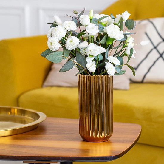 18 cm vaas keramiek Verona decoratie gouden bloemenvaas huisdecoratie, moderne woonkamer