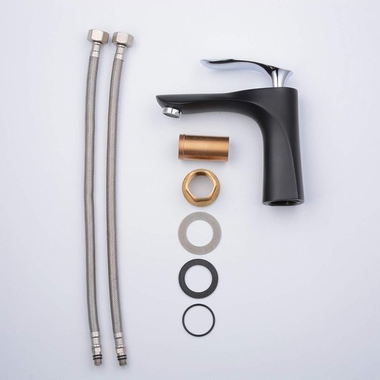 Badkamer Wastafelkraan Enkele Handgreep Chroom 1 Gat Mount Body Zwart Wastafelmengkraan Toilet