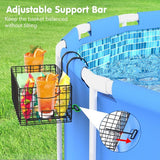 Zwembadopbergmand, 2 stuks frame, zwembadkoord met bekerhouder, opvouwbare tuinzwembad, organizer, opbergdoos, zwembad, zijmand voor bovengronds zwembad, kinderzwembad, zwembadaccessoires,