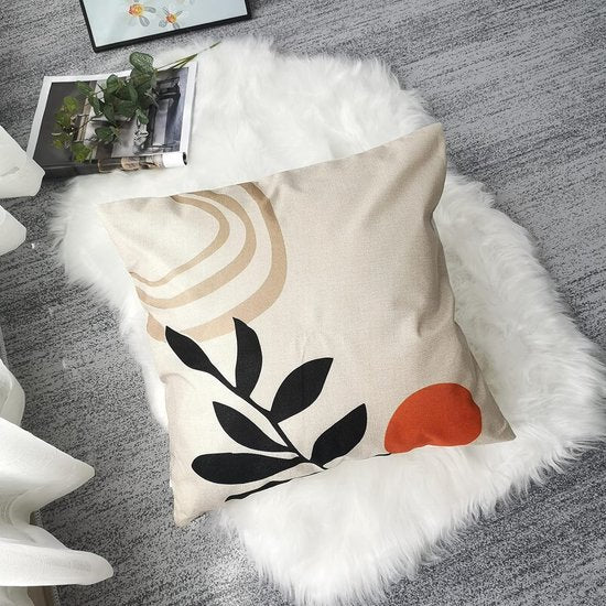 Kussensloop 40 x 40 cm, set van 4 decoratieve kussenhoezen, 40 x 40 cm, oranje, voor tuinlounge, bank, sierkussen, woonkamer, slaapkamer, kussenslopen, tuin, outdoor, bankkussen, sierkussen