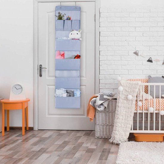 Hangende organizer 7 zakken met 2 haken, multifunctioneel hangend over de deur organizer, hangtas voor kinderkamer woonkamer slaapkamer