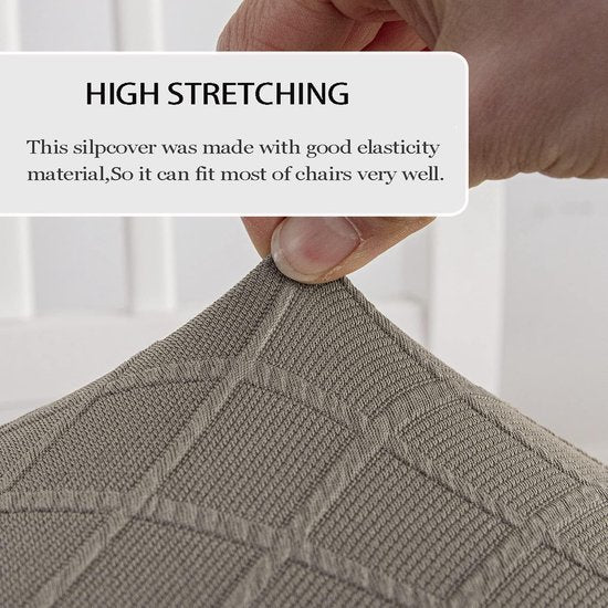 Shell Stoelhoezen Retro Stoelhoezen - Stretch Spandex Print Lounge Hoek - Stoelhoezen voor Eetkamer Keuken Feest Banket Club Home Decor (Taupe, Set van 2)