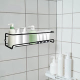 4 stuks keukenrek organizer, kruidenrek, metaal, kruidenrek, zonder boren, zelfklevende keukenkast om op te hangen, Sticky Spice Organizer 29 x 6 x 6,5 cm, zwart