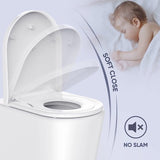 Family Toilet Seat with Removable Child Seat, Soft Close Mechanism, Adjustable Hinge, Quick Release Funcktion/D/U-Shape PP Children and Adults Toilet Seat