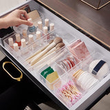 Cosmetische organizer, make-up-opbergdoos, cosmeticakwast, doorzichtige make-upkwastenhouder met 3 vakken, make-upbox voor eyeliners, kwast, lippenstift, make-uptafel, accessoires, opslag, 1 stuk