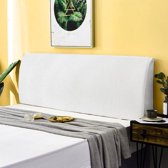 Beschermhoes voor het hoofdbord van het bed, rekbaar, 180-190 cm, stofdicht, verdikt, wit