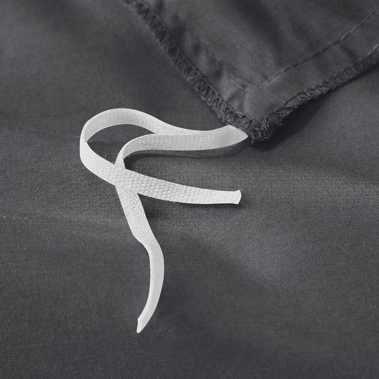 Beddengoed 135 x 200 cm, 4-delig, antraciet - dekbedovertrekken 135 x 200 cm, set van 2 met kussenslopen 80 x 80 cm, beddengoedsets 135 x 200 cm, van microvezel met ritssluiting, zacht, grijs