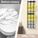 Handdoekhouder zonder boren, zwart, 75 cm, handdoekenrek, wandmontage met 3 haken voor badkamer, gastentoilet, 3 handdoekstangen voor grote badhanddoek, handdoek, gastendoek, houding