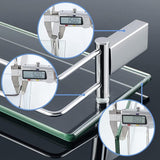 Doucheplank, chroom, glazen rek, roestvrij staal, douchemand, shampoohouder voor douche, badkamerrek voor badkamer en keuken, 500 mm x 130 mm x 66 mm