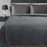 Bedsprei Sprei met geometrisch patroon,dekbedovertrek patchwork omkeerbaar Zacht en aangenaam 240x260cm,Donkergrijs BWP5023dgr3