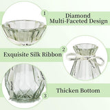 Glazen vazen voor bloemen met zijden touw, 3 stuks moderne hyacinten vazen, Bud Avocado vaas, edelwikkvaas voor hydrocultuur planten, narcissen en orchideeën voor op het bureau, de vensterbank of binnenshuis.