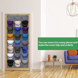 Baseball pethouder organizer hangt achter de deur, pethouder met transparante diepe vakken, hoedenhanger met 24 vakken, hoedenopbergtas met metalen haken (donkergrijs)