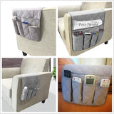 Armleuningorganizer, waterdicht, ruimtebesparend, voor bank of stoel, bed, opbergtas, tv, afstandsbediening, houder voor mobiele telefoon, boek, tijdschriften, potlood (grijs)