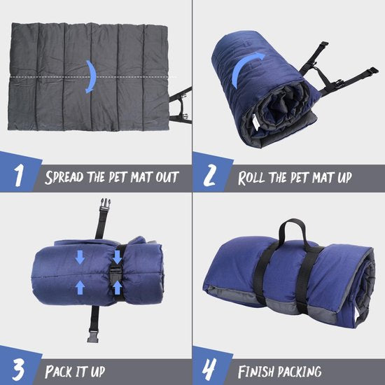 Waterdichte hondenmat voor buiten, wasbaar, groot hondendek voor onderweg, opvouwbare reisdeken voor honden, draagbaar hondenbed, 110 x 68 cm