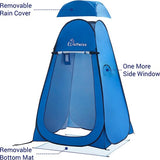 pop-up omkleedtent, toilettent, douchetent voor op de camping, mobiel voor buiten, draagbare tent ten behoeve van privacy, blauw