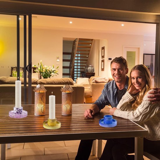 4 stuks kandelaars, siliconen vorm, staafkaarsenhouder, siliconen gietvorm, kaarsenhouder, staafkaars, epoxyhars, vorm voor doe-het-zelf tafeldecoraties, feestdecoraties