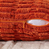 Set van 4 decoratieve kussenslopen, 40 x 40 cm, burnt oranje, corduroy fluwelen kussen, bankkussens, sierkussen, wollige kussenslopen, kussenhoes voor bank