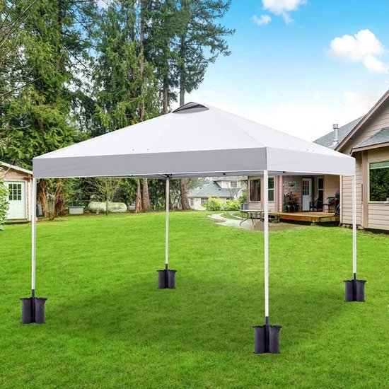 Gewichtszak, beengewichten voor pop-up tent, paviljoenverzwaring, paviljoenverzwarer, verzwaring voor paviljoen, terrasparaplu (4 large, zwart)