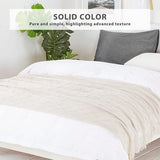 Gebreide deken met kwast, effen, geometrisch patroon, knuffeldeken, gebreide deken, sprei, bankdeken, decoratieve deken voor bank, bed, 170 x 130 cm