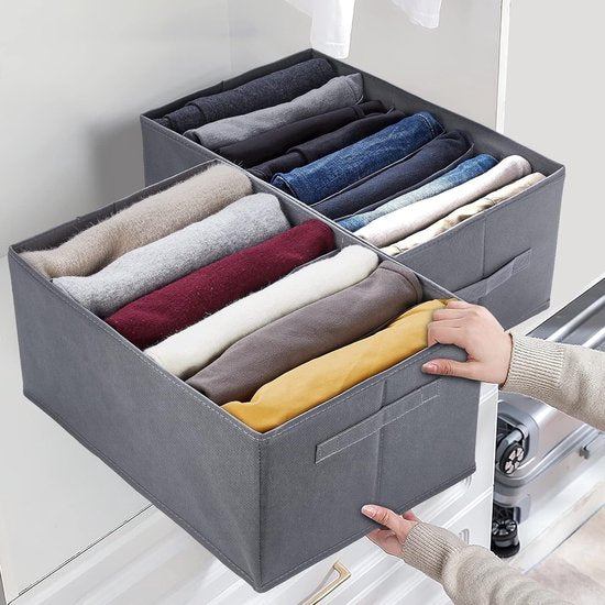 Laden Garderobe Organizer Systeem 7 Vakken 2 Stuks Fleece Garderobe Opbergruimte Opvouwbare Kleding Organizer voor Hoodie, Pullover