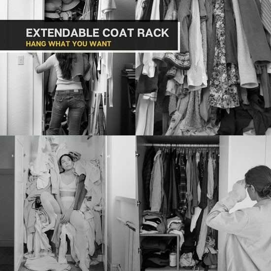 Uittrekbare broekbeugel, 9 posities rechts, uittrekbare kledingstang, uittrekbare kledinghanger, organizer, garderobestang, broekophanging, broekhouder, ruimtebesparend