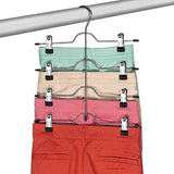 Kleerhangers organiser metaal, 3 stuks broekhangers ruimtebesparing, chroom ijzer kleerhangers, metalen kledinghangers, kledinghangers, kledinghangers, closet organiser met clips, voor broeken, tanktops, beha, pyjama's