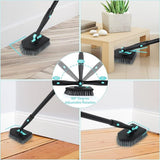 3-in-1 badschrobmachine met 50 inch lange steel - 180° roterende reinigingsborstel Badkamer met 4 verwisselbare koppen, badkamerschrobmachine Tegelwisser voor badkamertegels Douchebak Tegelzwaan