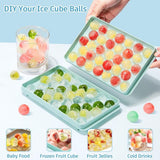 Mini-ijsblokjesvorm, ronde ijsblokjesvorm met deksel, 1 x 99 stuks kleine ijsblokjes, ijsblokjeshouder, ijsblokjesvorm met ijshouder en ijstang voor bier, cocktails, whisky, koffie, blauw