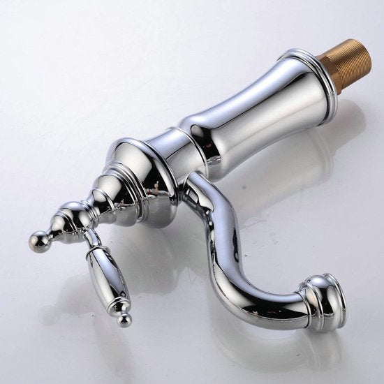 Wastafelkraan Chroom Enkelgreeps Messing Enkelgatsmontage