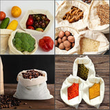 Belle Vous Katoenen Mousseline Prudukt Opslag Tassen met Trekkoord (10 Pak) – L30 x B20 cm – Herbruikbaar, Biologisch Afbreekbaar & Eco-vriendelijk Groente Canvas Tassen