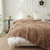 Knuffeldeken 150 x 200 cm, woondeken, lamsdeken, pluizige zachte bankdeken, fleecedeken, bankdeken, warme knuffeldeken voor bed, bank, bruin