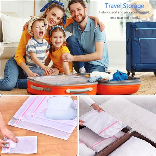 9 stuks wasnet voor wasmachine, waszak, waszak, extra grote waszak 50 x 40 cm met ritssluiting, wasnet groot, waszak geschikt voor jassen, bh, jeans, schoenen