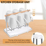 Bekerhouder van roestvrij staal met flessendroger en afdruiprek, metalen houder voor 6 flessen, met lekbak, geschikt voor flessen en kopjes, zilver, 23.5 x 14 x 9 cm