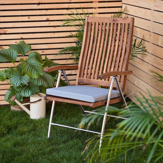 Tuin antislip stoelbekleding, hypoallergeen, waterbestendig, dikke bekleding met veilige banden voor binnen en buiten, tuinstoelbekleding, 50 x 44 cm (grijs, 4)