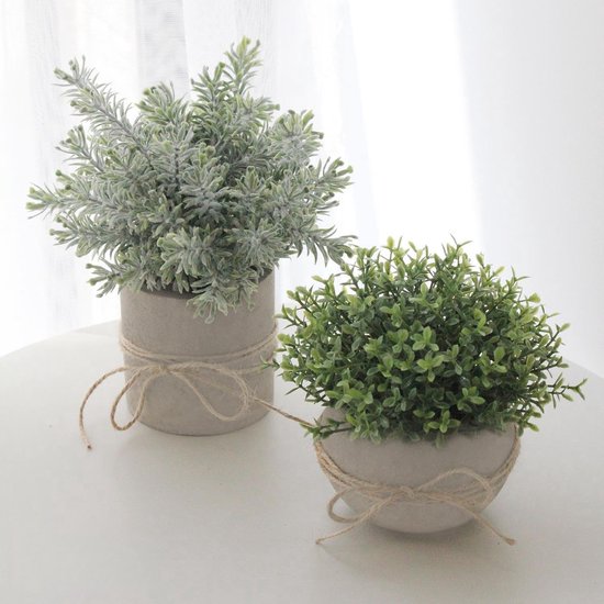 Pakket van 4 kunstplanten, mini-kunstplanten, plastic kunstplanten voor slaapkamer, badkamer, keuken, huis, interieurdecoratie