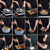 Set keukengerei van koper, 13-delig kookgerei van roestvrij staal met titanium roségouden coating, keukengereiset met keukengereihouder voor anti-aanbakkookgerei (13 verpakkingen)