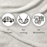 Deken voor bank, bed, knuffeldeken, zachte en warme bankovertrek, XL deken, sprei, pluizige fleecedeken, 150 x 200 cm, deken, dikke bankdeken, woondeken, wit-grijs