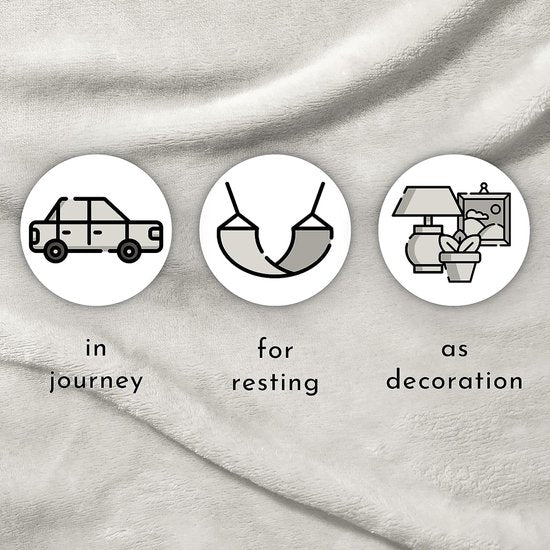 Deken voor bank, bed, knuffeldeken, zachte en warme bankovertrek, XL deken, sprei, pluizige fleecedeken, 150 x 200 cm, deken, dikke bankdeken, woondeken, wit-grijs