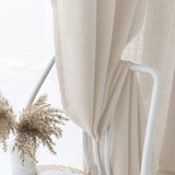 Gordijnen beige transparant linnen look gordijnen met ogen voor woonkamer slaapkamer set van 2 225x140cm
